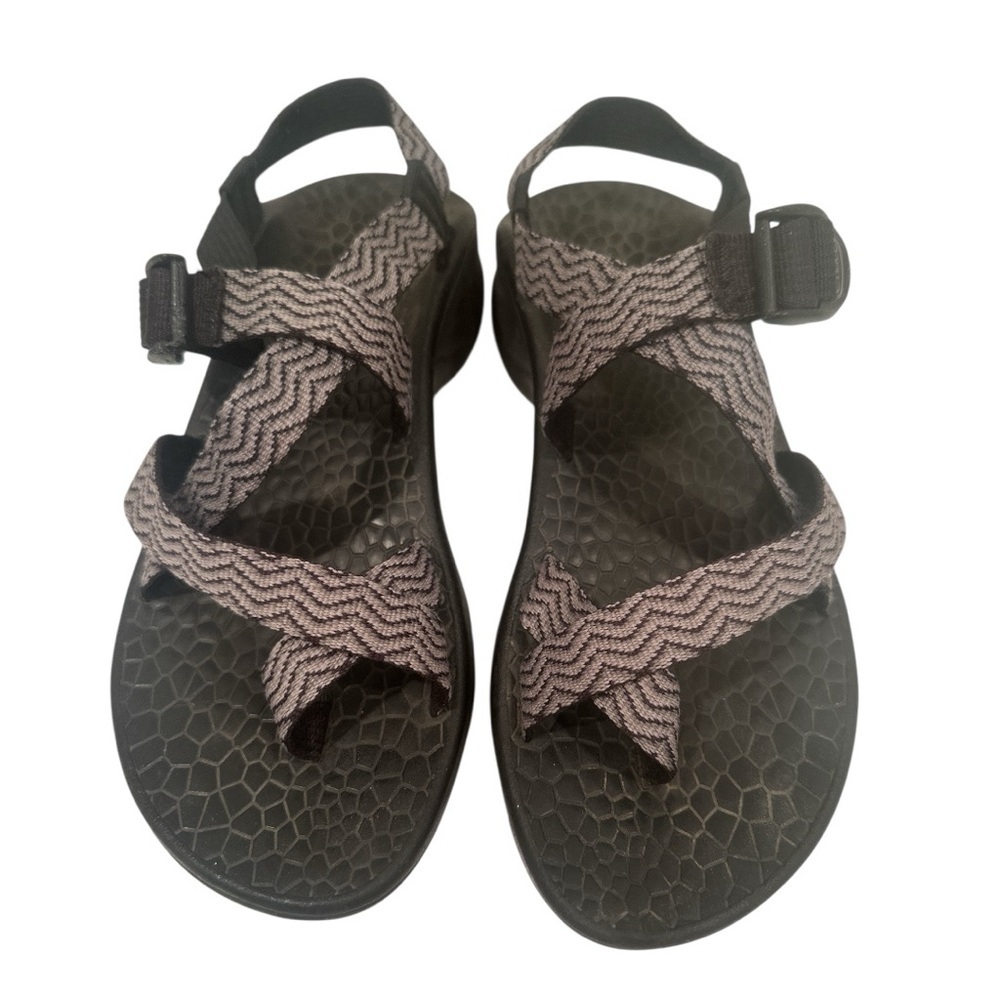 Chaco Black and Gray Sport Sandals with Adjustable Straps Outdoor Comfort Sz 6M